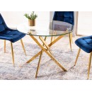 Стол обеденный SIGNAL AGIS прозрачный/золотой 90